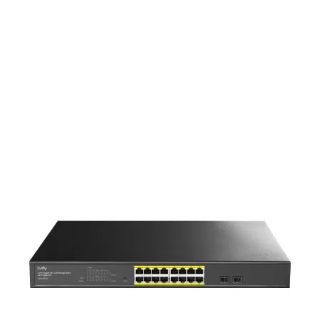 CUDY GS1016EPS2 - 16-Port Gigabit Light Managed PoE+ Switch with 2 SFP 200W