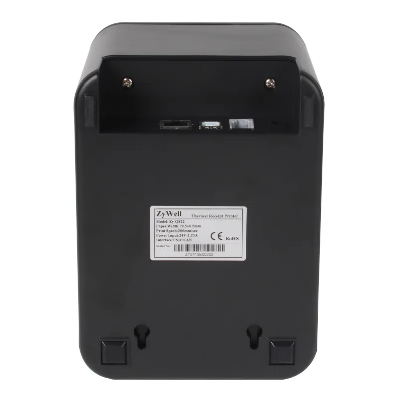 ZYWELL ZY-Q822 THERMAL / OTOMATİK KESİCİLİ USB+ETHERNET SLİP YAZICI 200MM/s / 80MM SİYAH