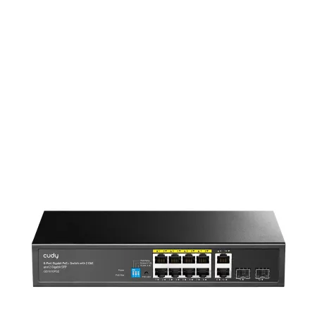 CUDY GS1010PS2 - 8-Port Gigabit PoE+ Switch with 2 Gigabit Uplink ports and 2 Gigabit SFP slot 120W