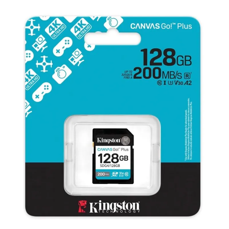 Kingston 128GB SDXC Canvas Go+ 200MB/s SDG4/128GB