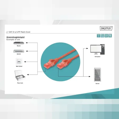 Digitus Patch Kablo Cat6 Kırmızı (3m)