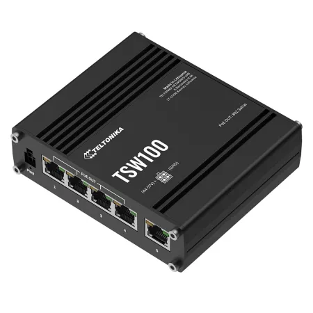 TELTONİKA TSW100 4 PORT 10/100/1000 4 PORT POE 1 PORT UPLINK 120W YONETILEMEZ ENDÜSTRİYEL SWITCH