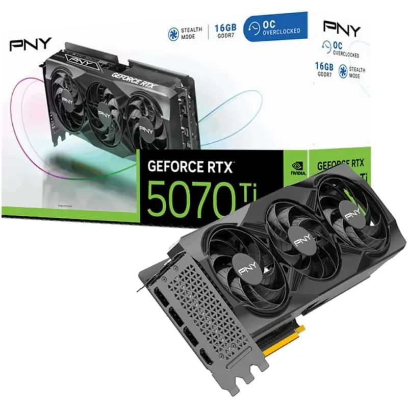 PNY RTX5070TI 16GB GDDR7 256Bit 3xDP/1xHDMI(VCG5070T16TFXPB1)