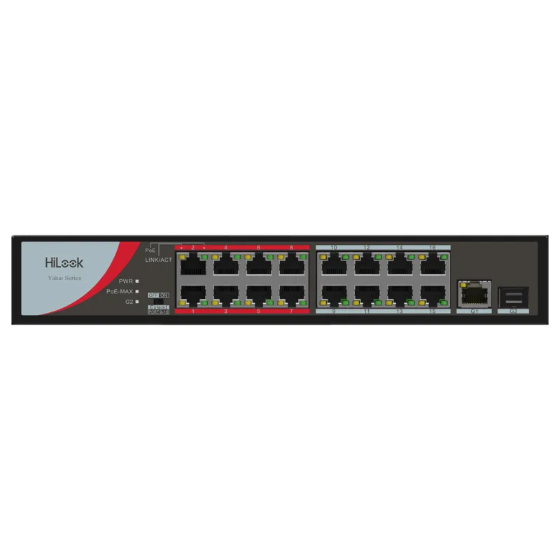 HILOOK NS-0318P-130 16 PORT 10/100 16 PORT POE+ 1 PORT UPLINK+ 1 SFP 130W FAST ETHERNET SWITCH